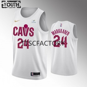 Cleveland Cavaliers Lauri Markkanen 24 Nike 2022-23 Association Edition Valkoinen Lasten Pelipaidat Swingman